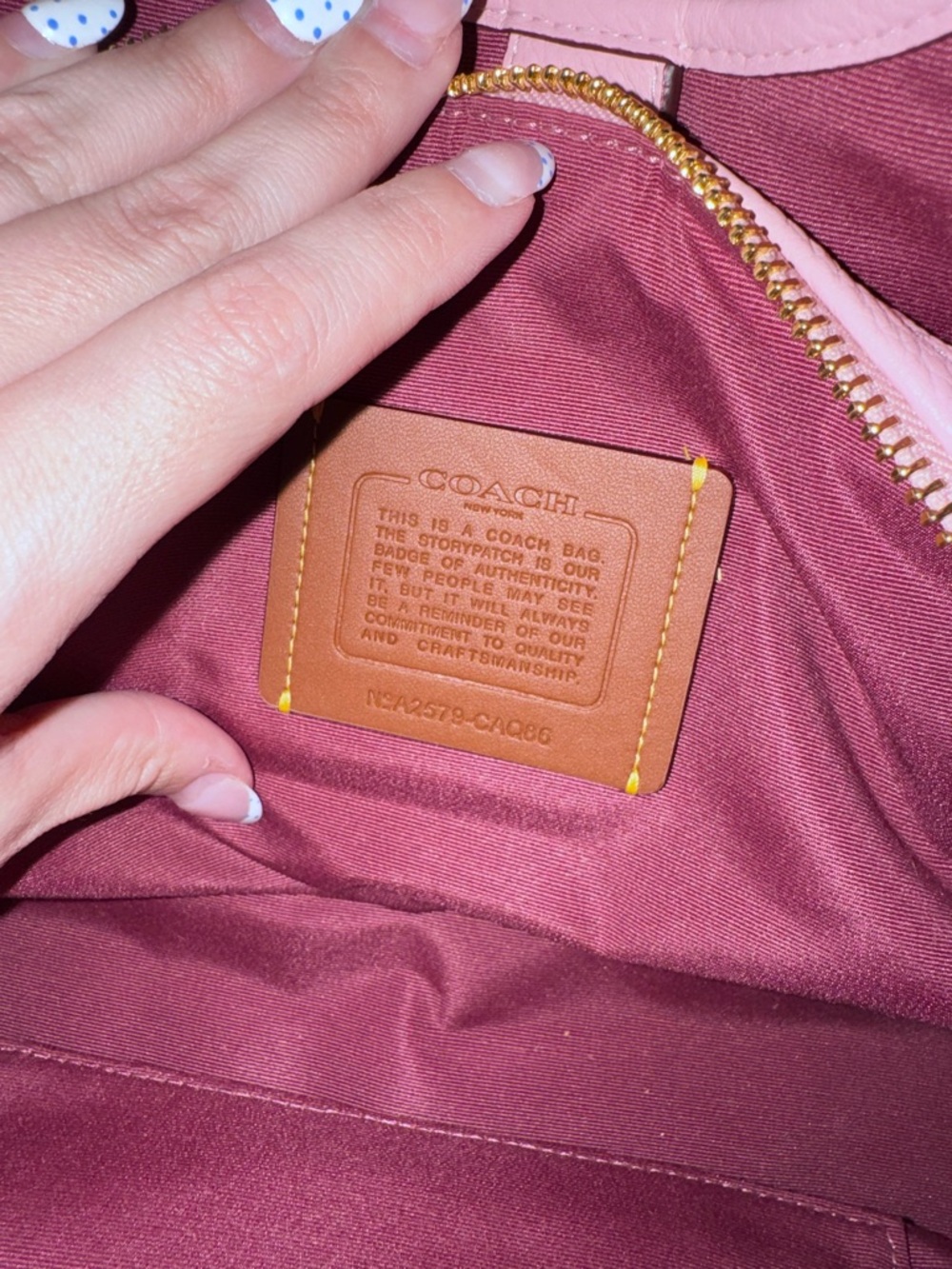 Coach Pink Pebbled Leather Double-Handle Shoulder Bag - Picture 6 of 7